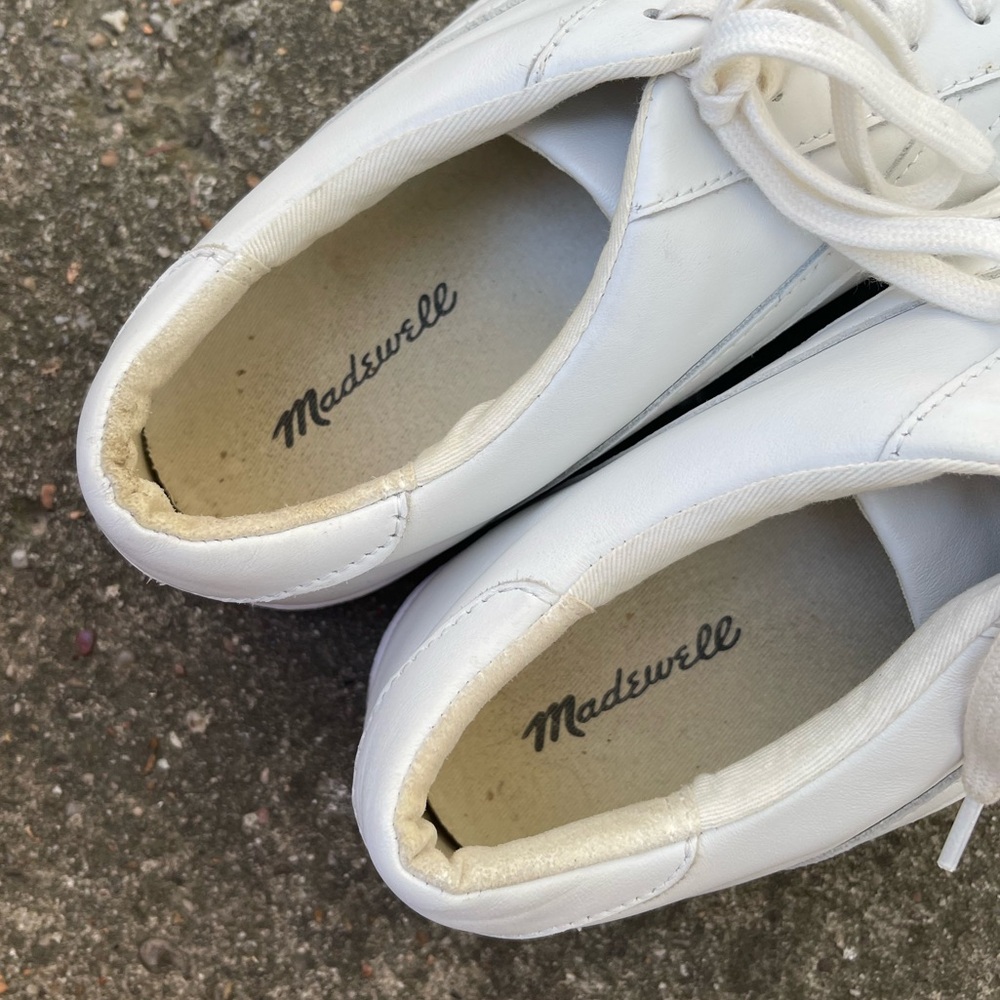 Madewell sidewalk low top sneakers white leather size 10 - Picture 9 of 10